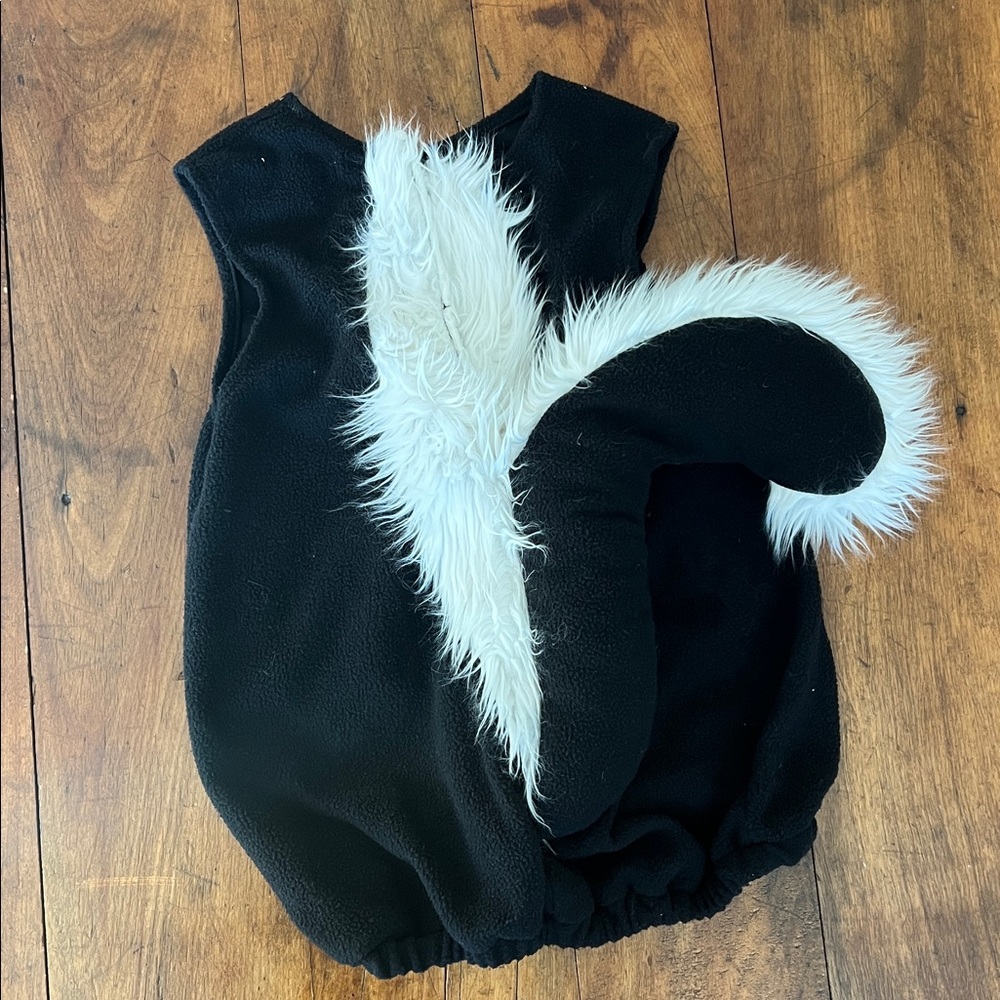 Kids Black and White Skunk Costume